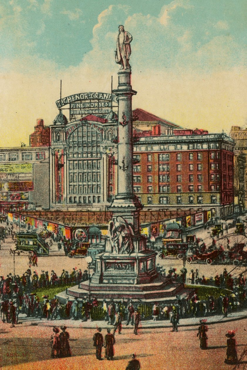 Columbus Circle, New York, 1900 dolayları by American School
