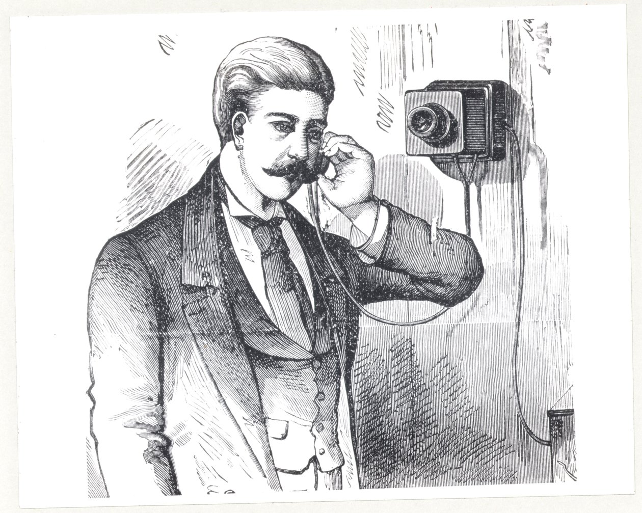 Kondenser Telefon Kullanımda, George Bartlett Prescott (d.1830), 1890 tarafından yazılan The Electric Telephone