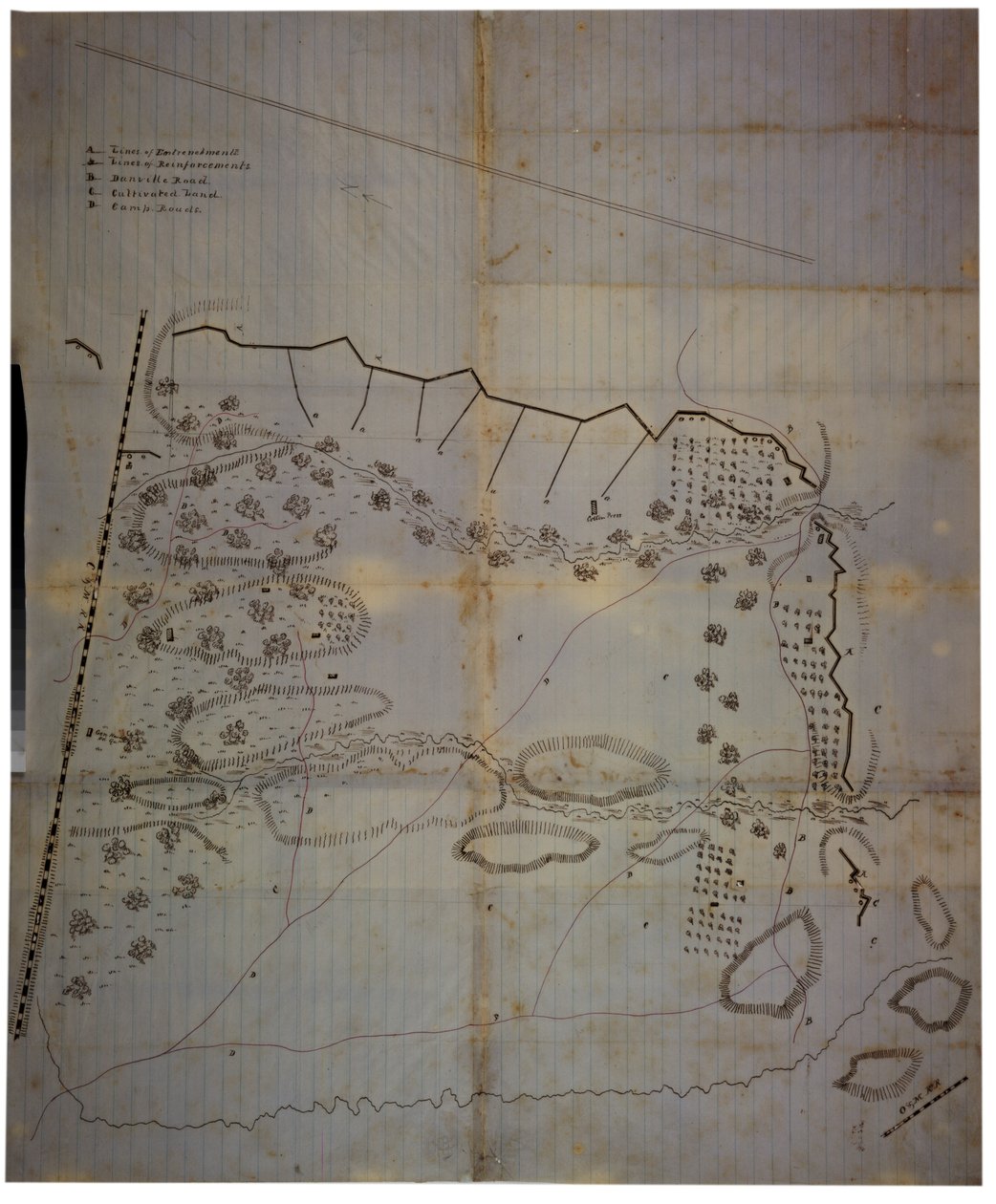 Corinth, Mississippi, Mayıs 1862 de Mississippi Ordusu kampının Konfederasyon İç Savaşı haritası by American School