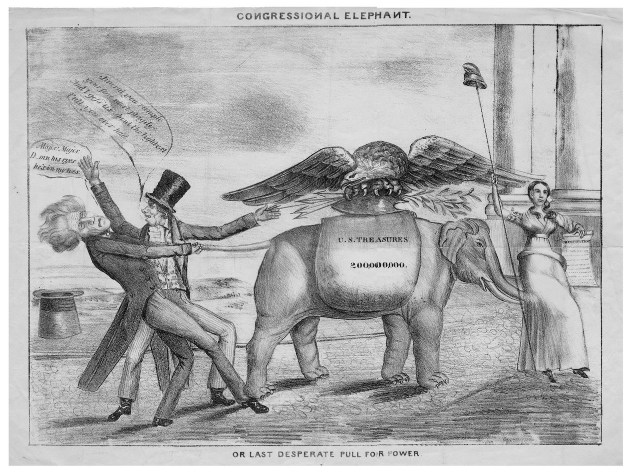 Kongre fili, veya, Güç için son umutsuz çekim, c.1832 by American School