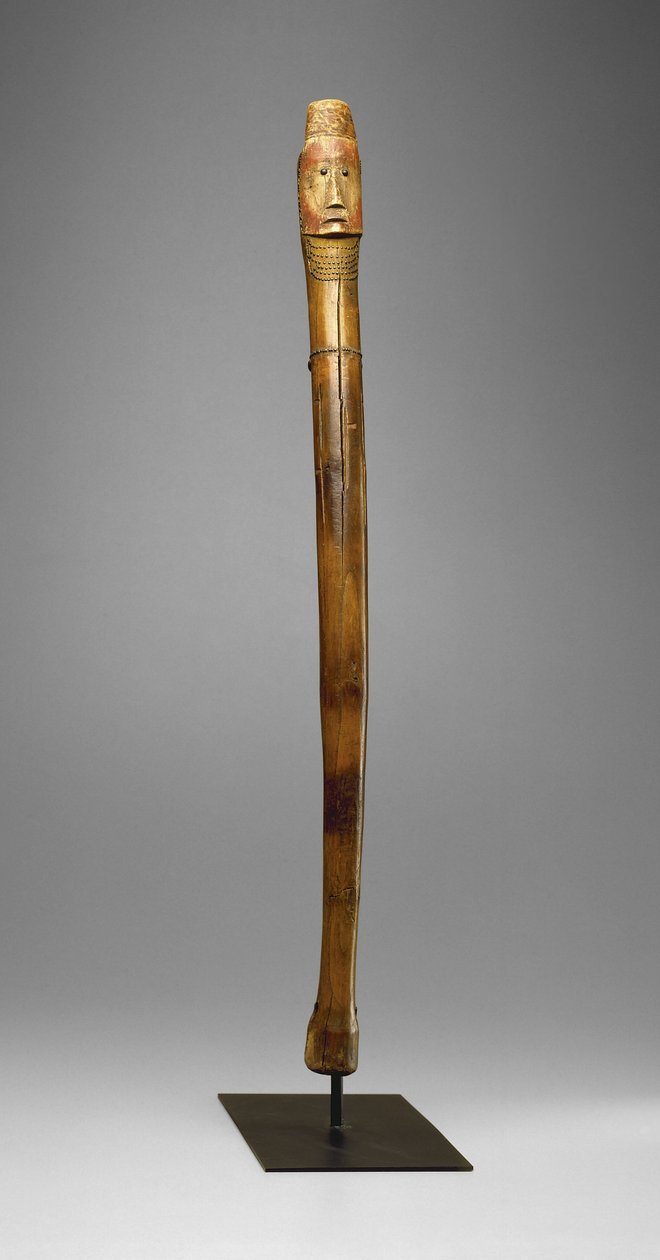 Darbe Çubuğu, Yankton Sioux, c.1880 (ahşap, pirinç çiviler, pigment ve sıcak eğe işaretleri) by American School