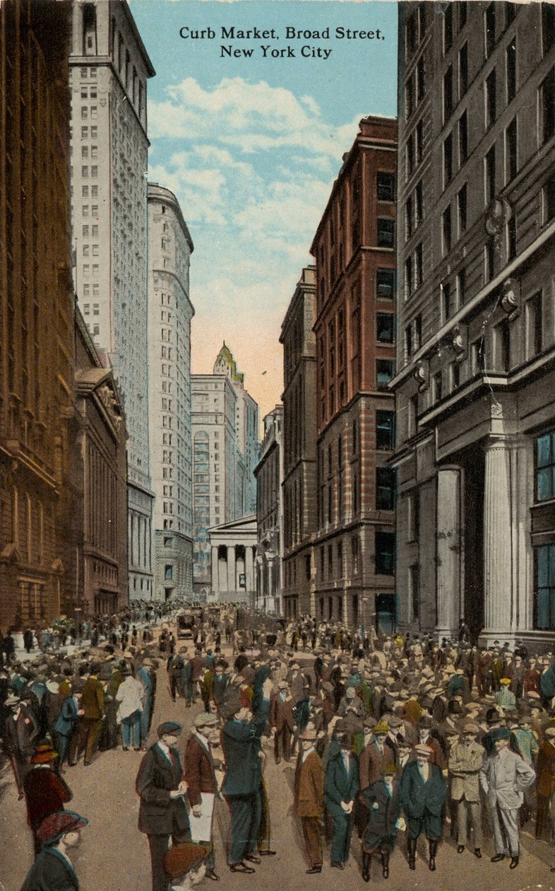 Curb Market, Broad Street, New York by American School