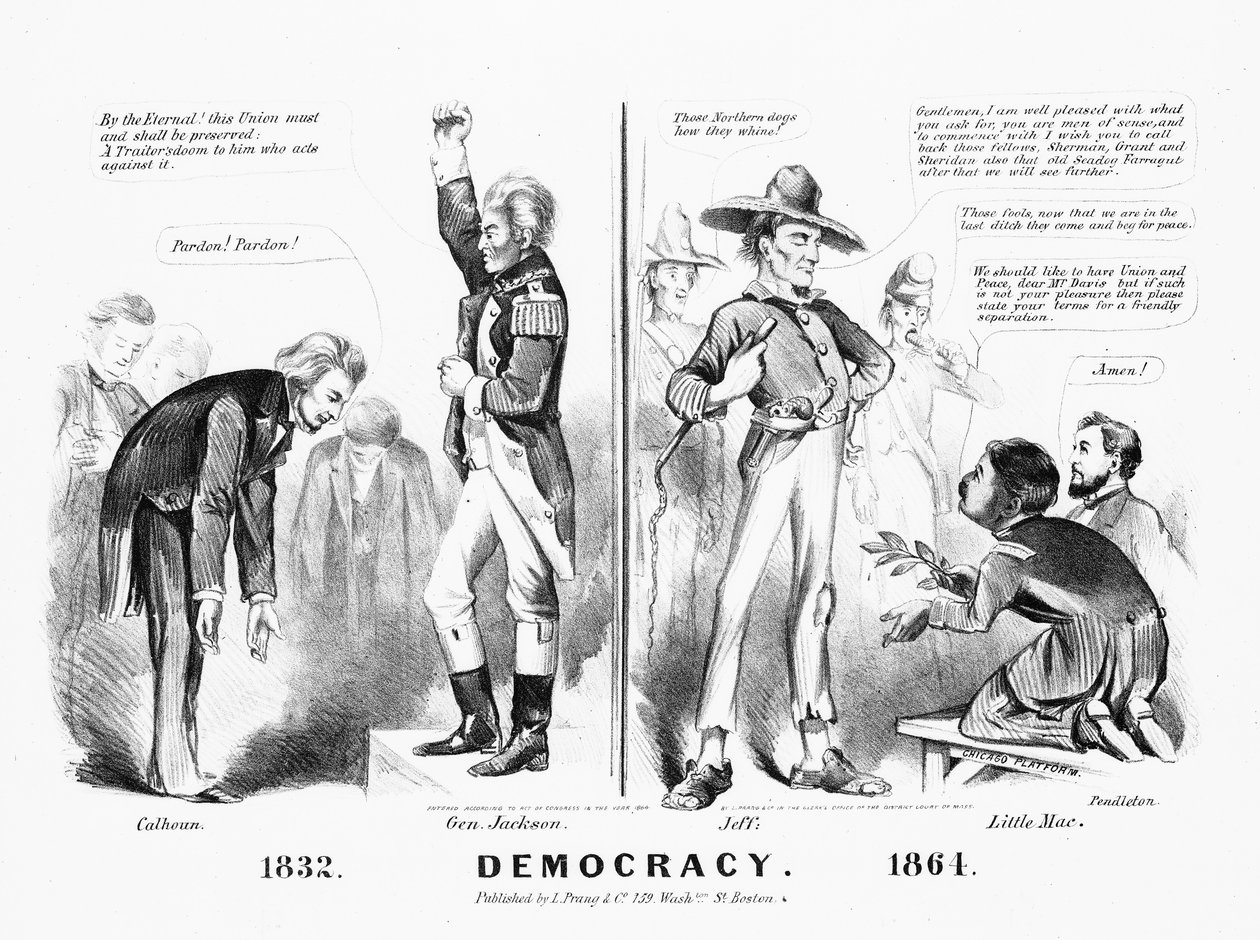 Louis Prang & Co. 1864 tarafından yayınlanan Democracy by American School