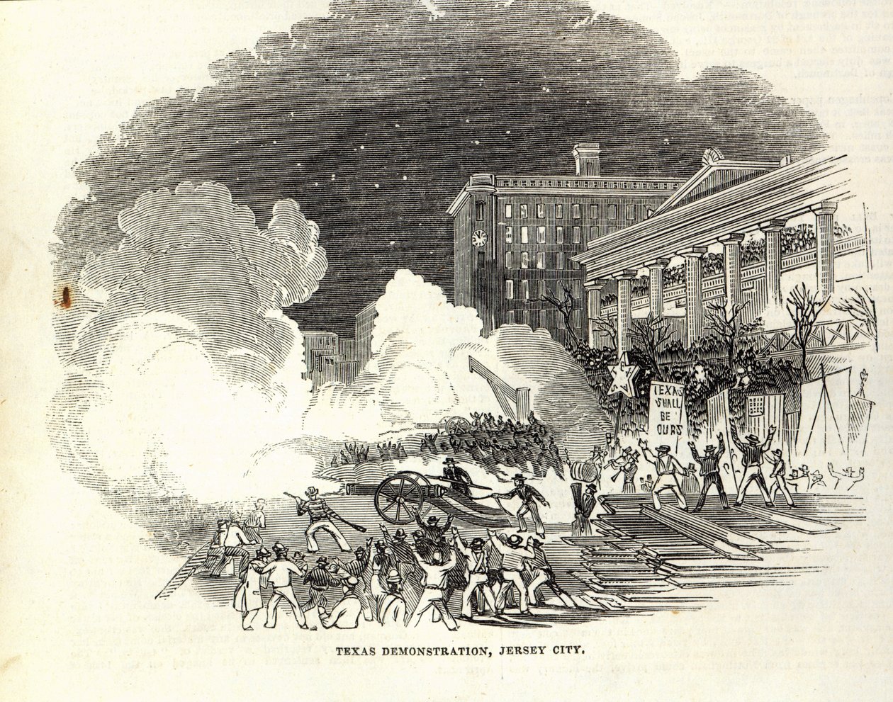 Jersey City'de ABD'nin Teksas İlhakı lehine gösteri, 'Illustrated London News, 22 Mart'tan bir örnek by American School