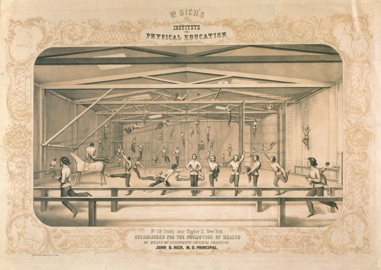 Dr. Richs Beden Eğitimi Enstitüsü, gravür ve pub. tarafından Endicott & Co, New York, 1850 by American School