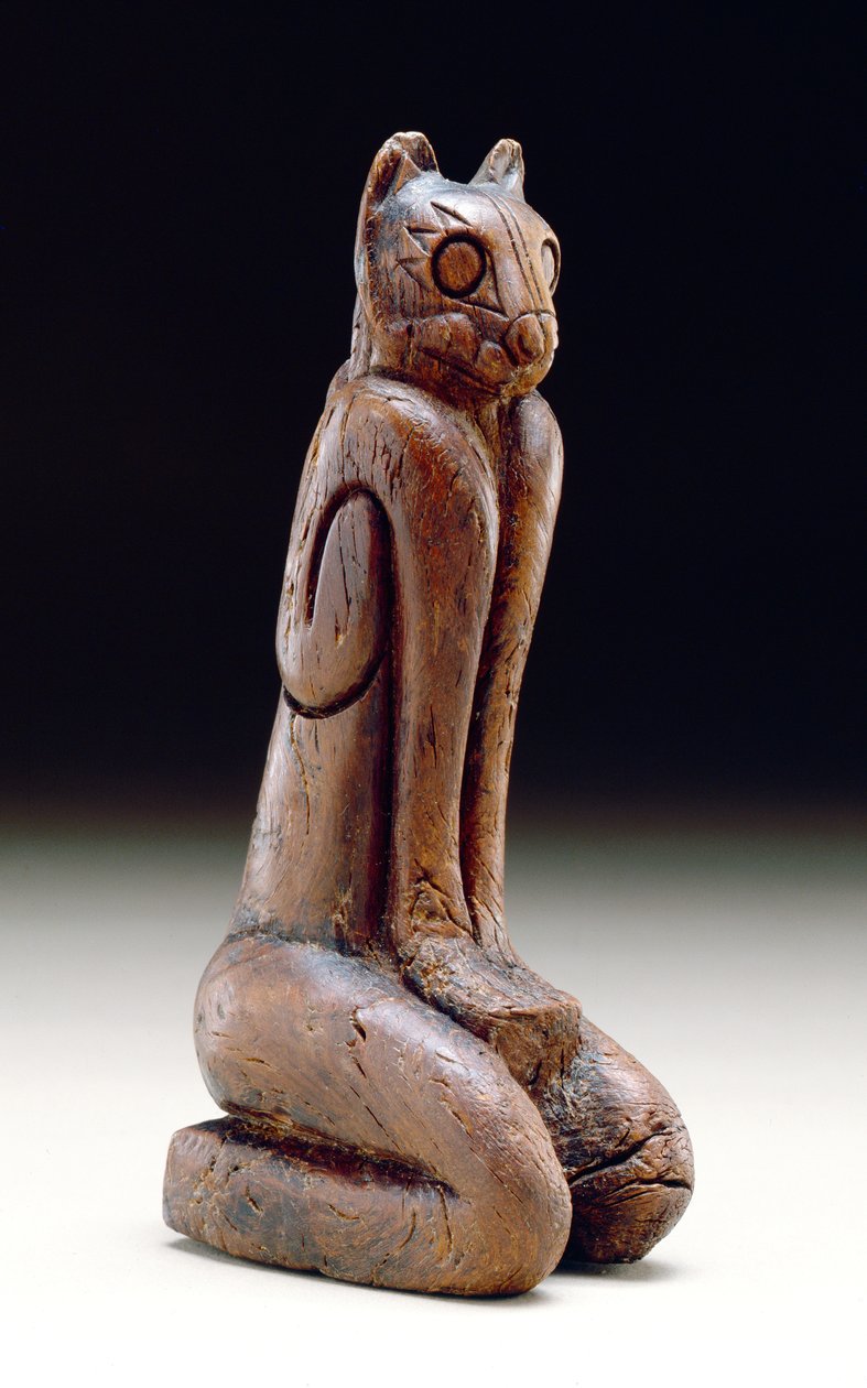 Kedi figürü, Calusa (ahşap) by American School