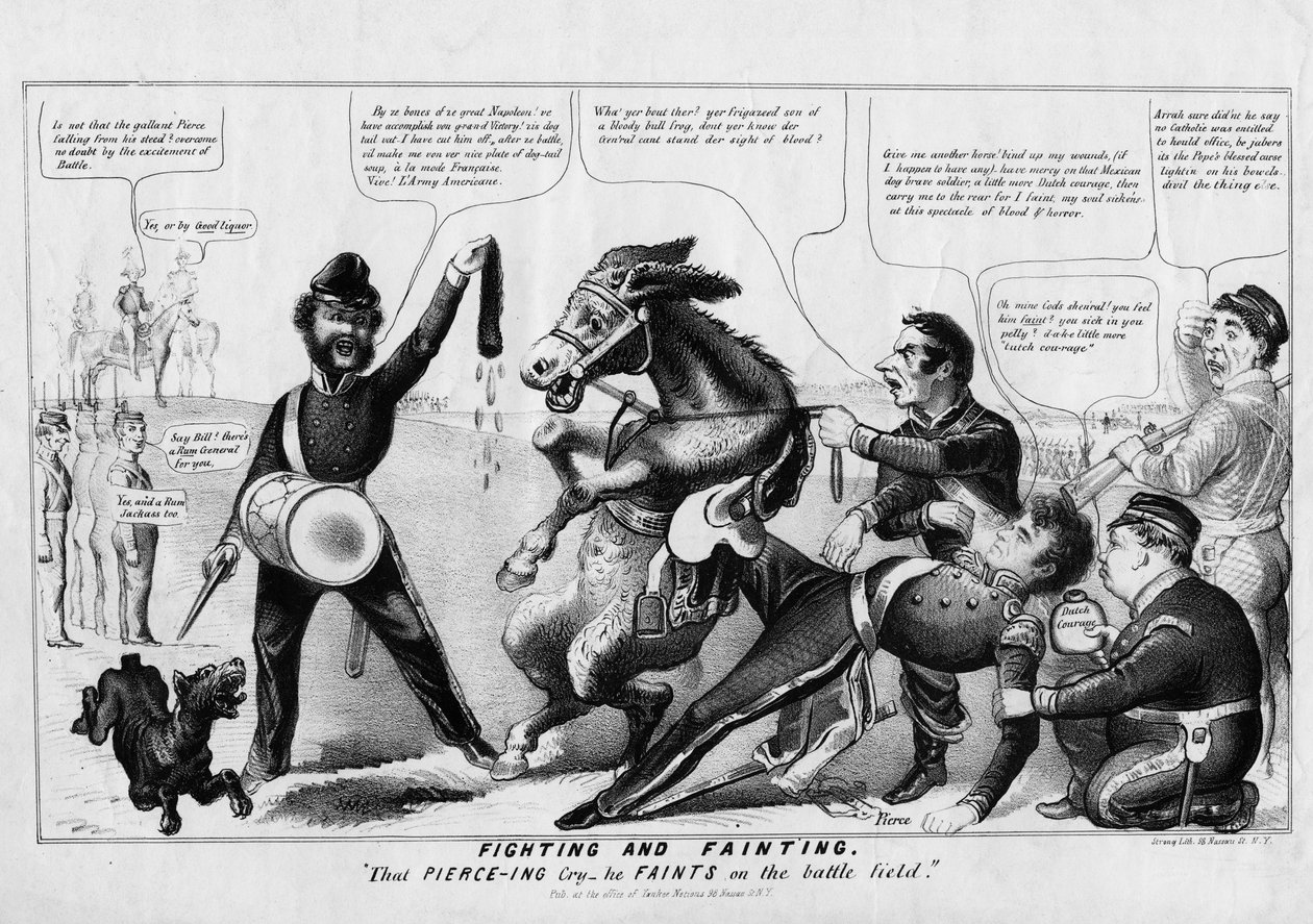 Dövüş ve bayılma : Savaş alanında delici çığlık atıyor, Strong Litho, New York, 1852 dolaylarında yayımlandı by American School