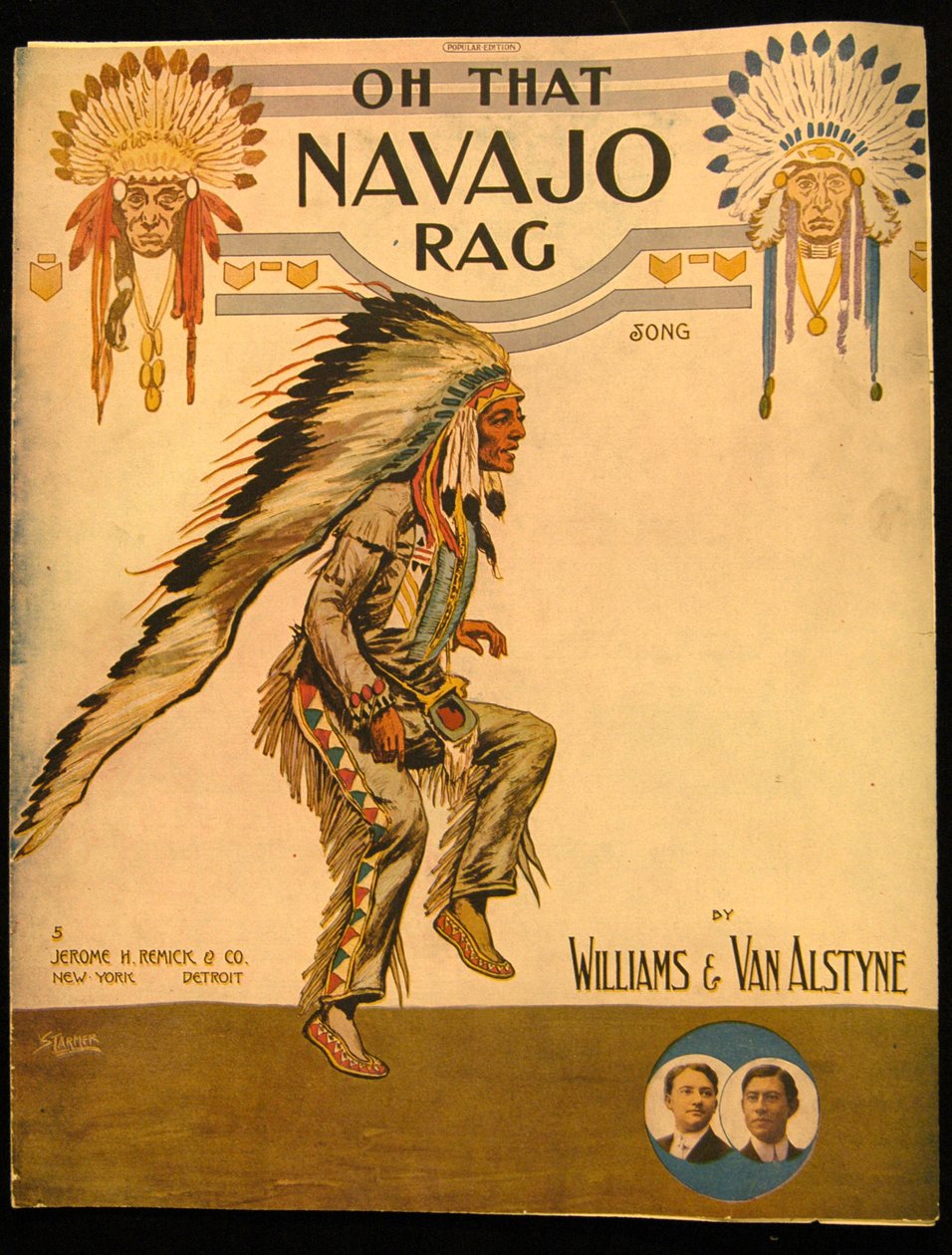 Oh that Navajo Rag, Williams ve Van Alstyne, 1912 dolayları için ön kapak by American School