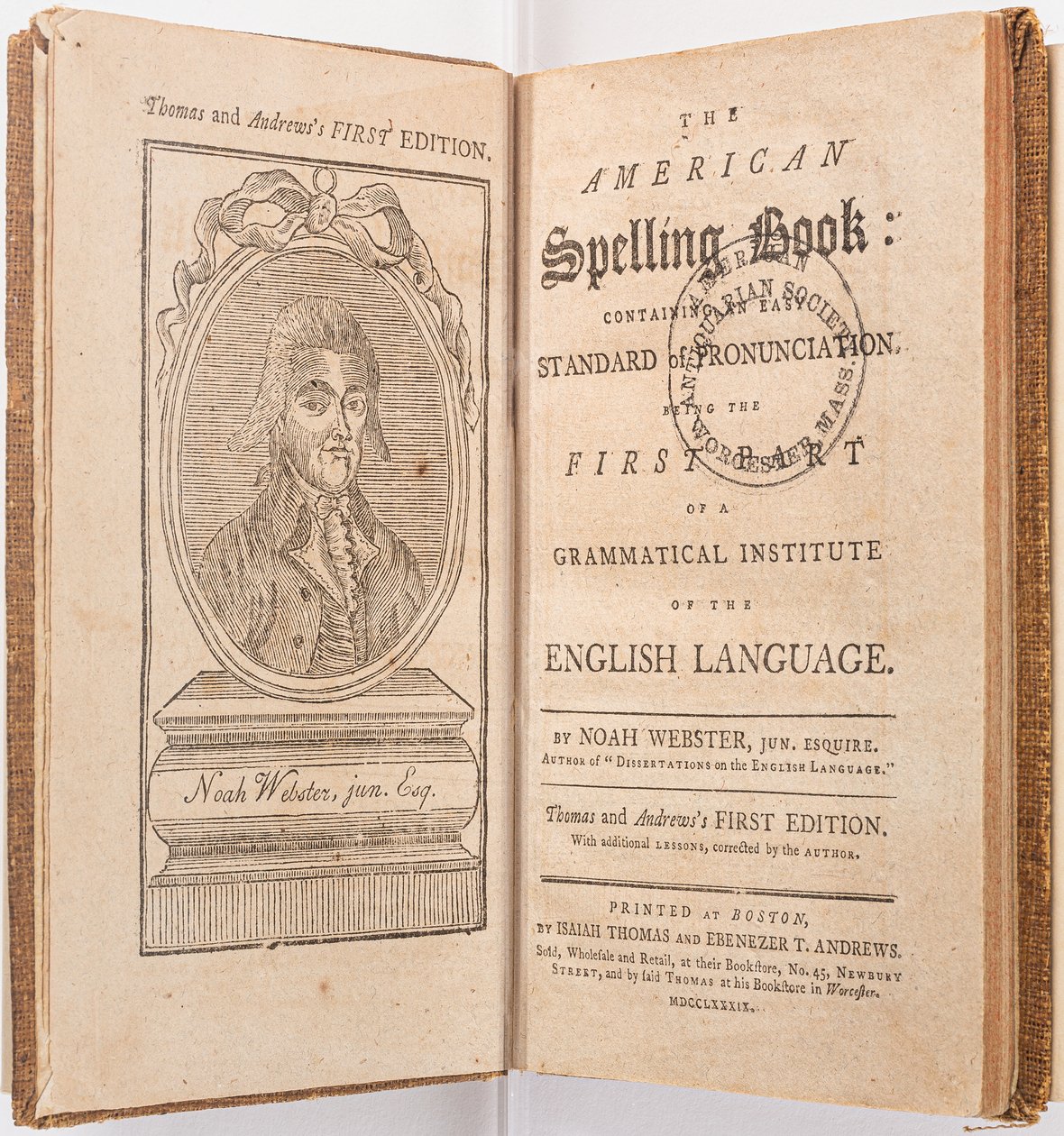 Noah Webster, Boston, 1789 tarafından yazılan "Amerikan Yazım Kitabı"ndan ön yazı by American School