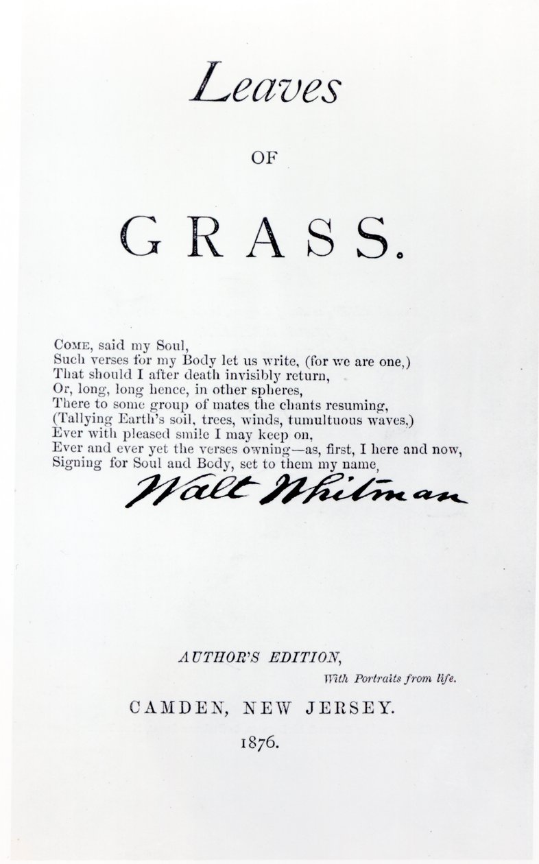 Walt Whitman (1819-92), yayınlayan, Çimen Yaprakları
