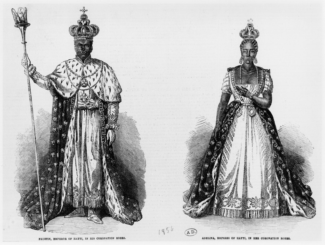 Haiti İmparatoru olarak General Faustin Soulouque (c.1785-1867) ve Haiti İmparatoriçesi olarak Adelina, 1856 by American School