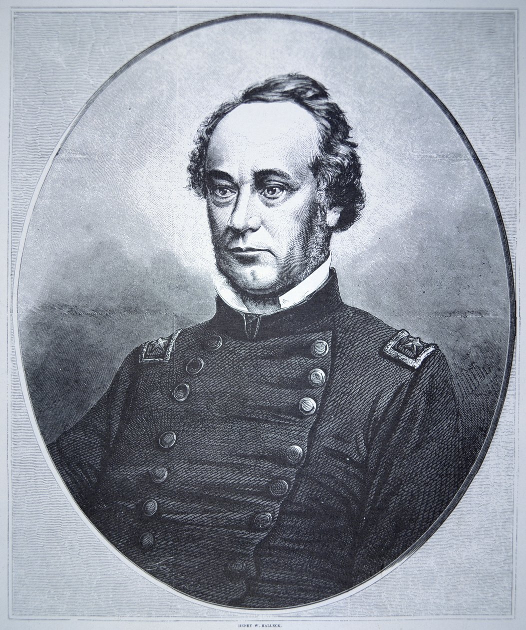 General Henry Wager Halleck (1815-72) (gravür) by American School