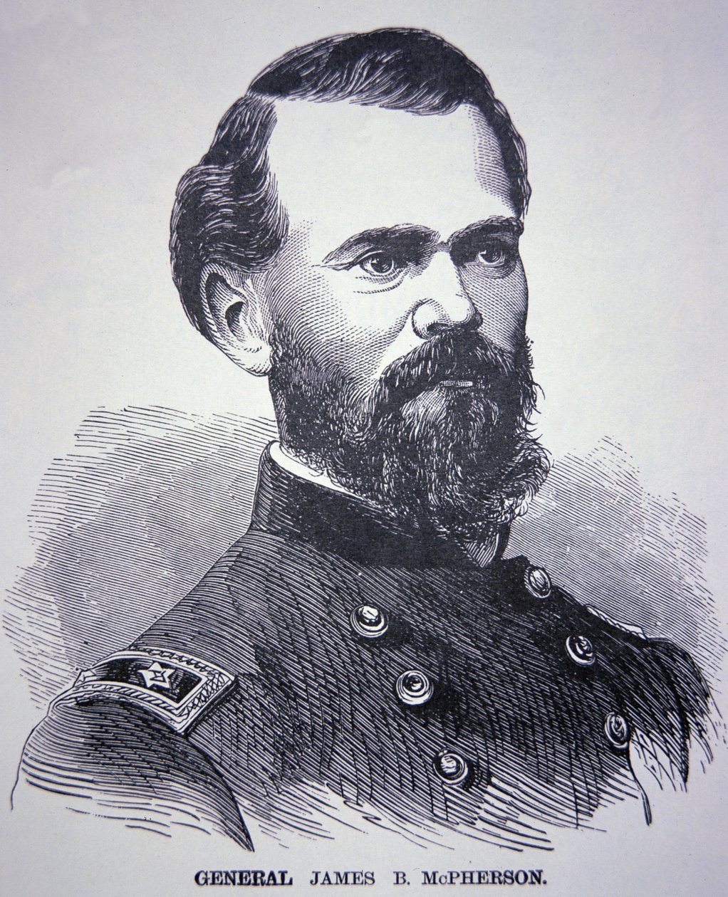 General James Birdseye McPherson (1828-64) (gravür) by American School