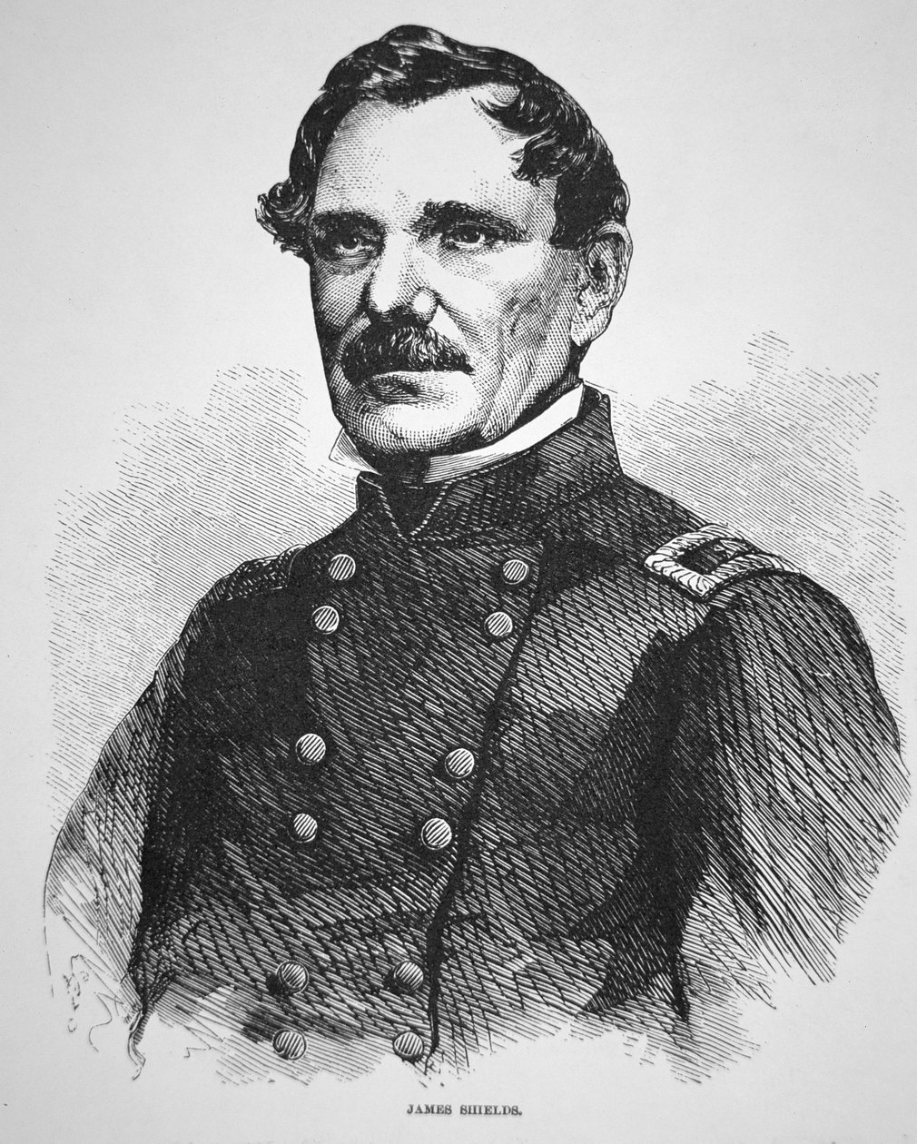 General James Shields (1810-79) (gravür) by American School
