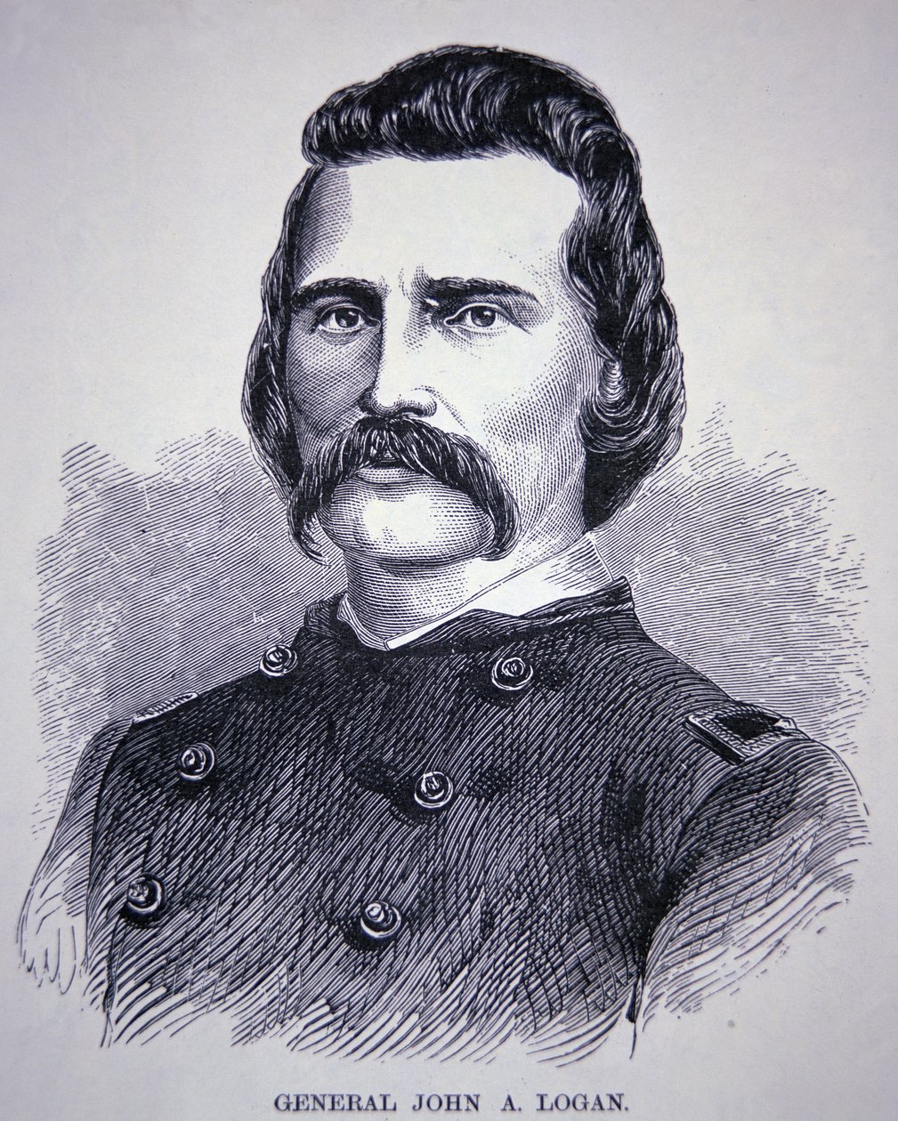 General John Alexander Logan (1826-86) (gravür) by American School
