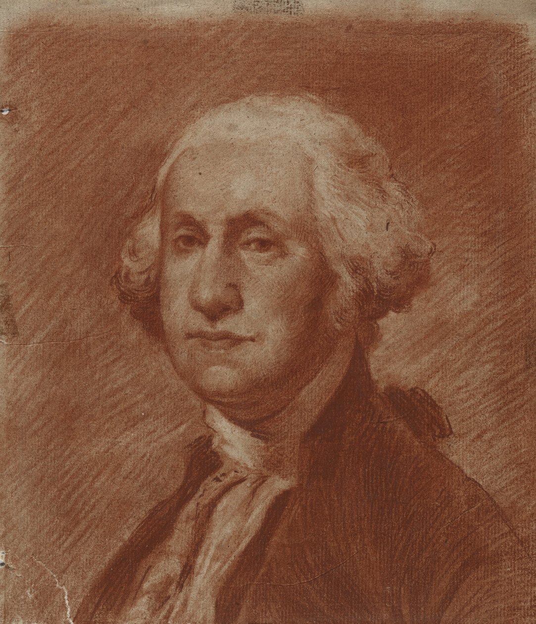 George Washington, 19. yüzyılın başları (kağıt üzerine konte pastel boya) by American School