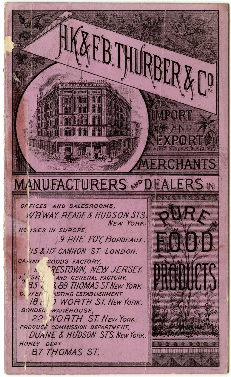 H.K. & F.B. Thurber & Co. ticaret kitapçığı, recto (kazınmış kitapçık) by American School