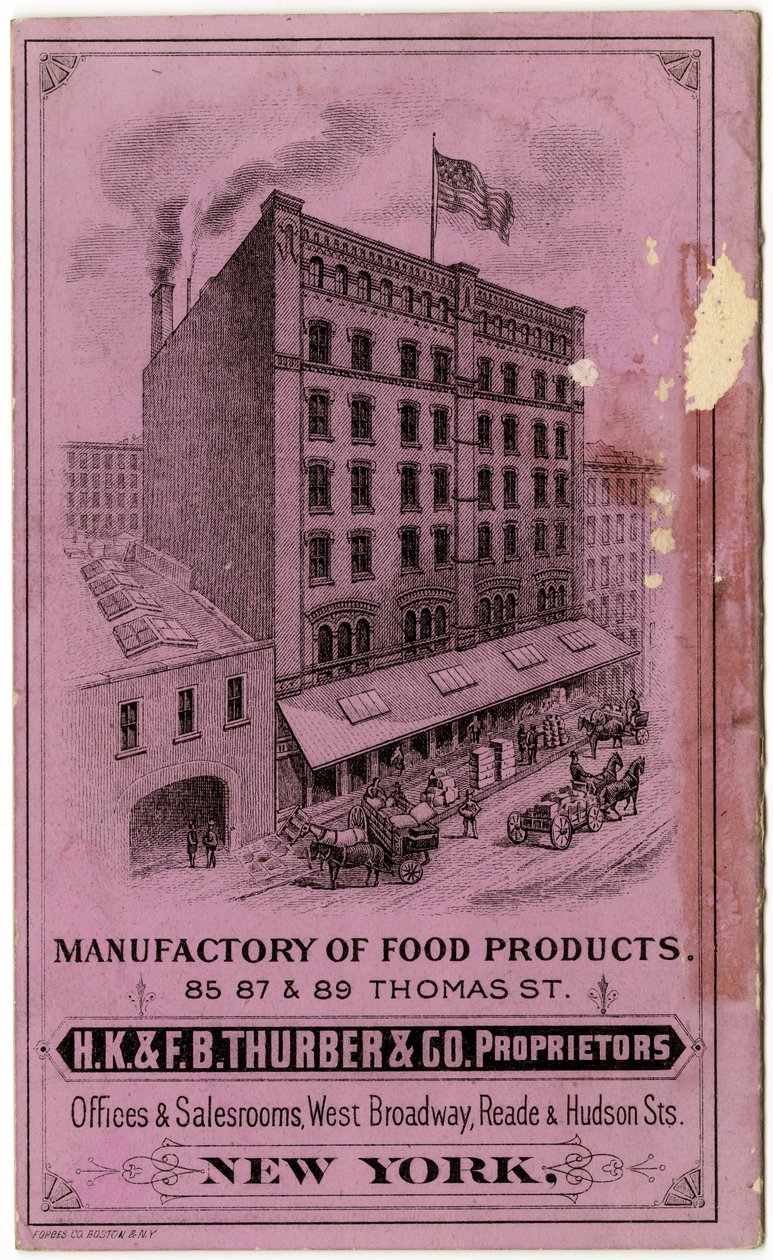 H.K. & F.B. Thurber & Co. ticaret kitapçığı, verso (oyulmuş kitapçık) by American School