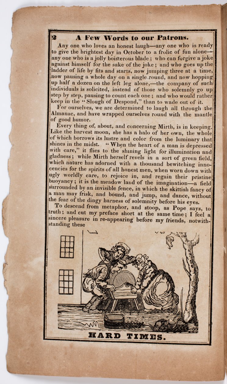 Zor Zamanlar, 1838 için The American Comic Almanac
