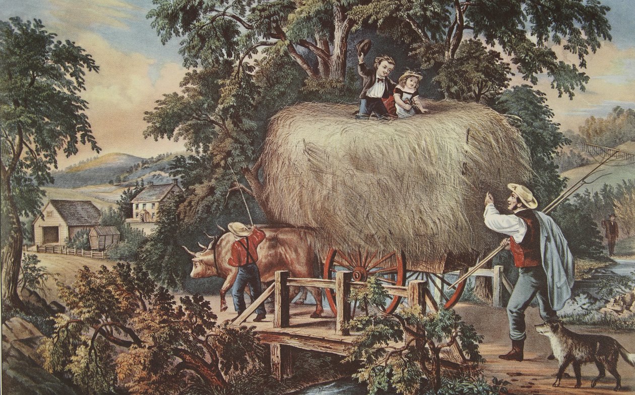 Haying-time-Son Yükleme, pub. 1868, Köri & Ives by American School