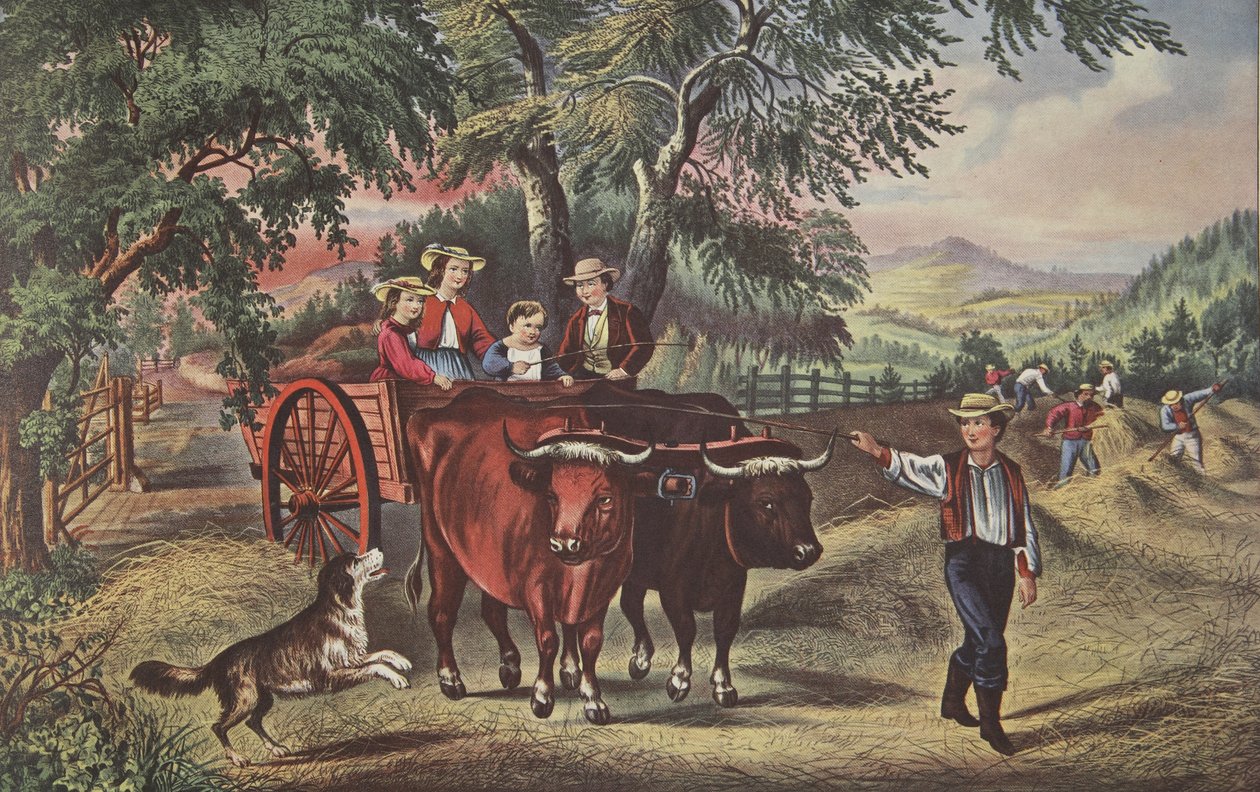 Haying-time, The First Load, pub. 1868, Köri & Ives by American School
