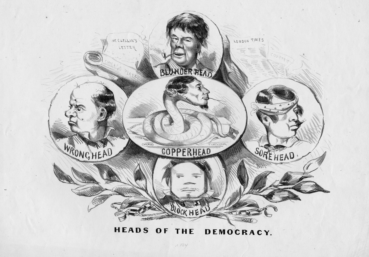 Heads of the Democracy, Currier ve Ives tarafından yayınlandı, New York, c.1864 by American School
