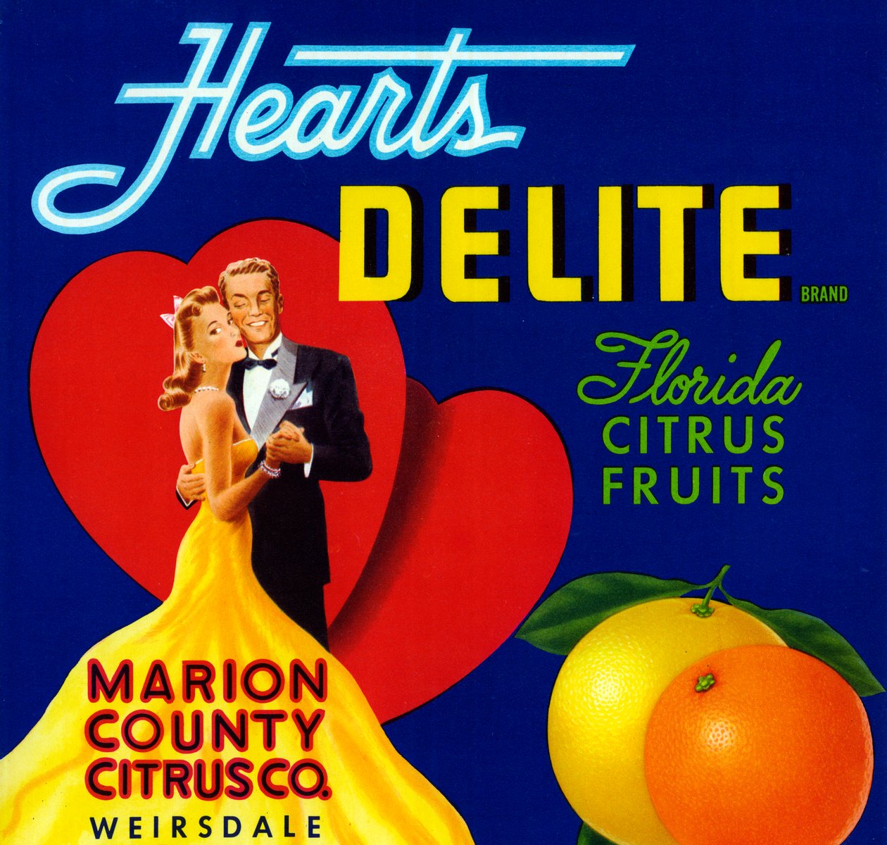 Hearts Delite Meyve Kasası Etiketi, c.1920 (litografi) by American School