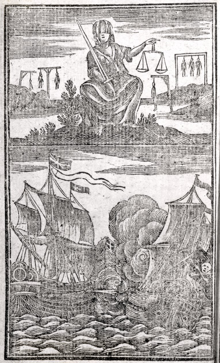 Tüm En Azılı Korsanlar ve Mürettebatlarının Tarihi ve Yaşamları, ön kapak, Londra, 1725 by American School