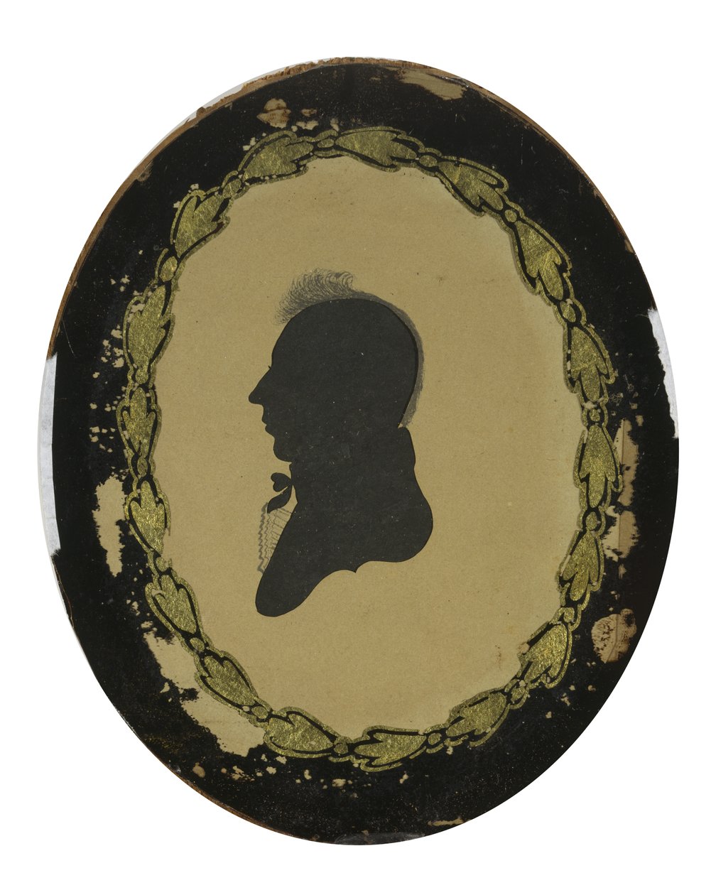 Bir Adamın Oyuk Kesilmiş Silüeti, c. 1800-1805 (siyah mürekkepli dokuma kağıt) by American School