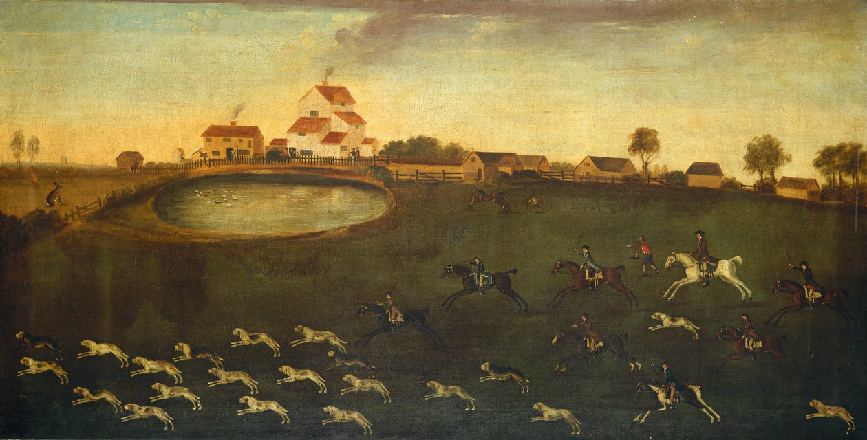 Bir gölet ile av sahnesi, 18. yüzyıl by American School