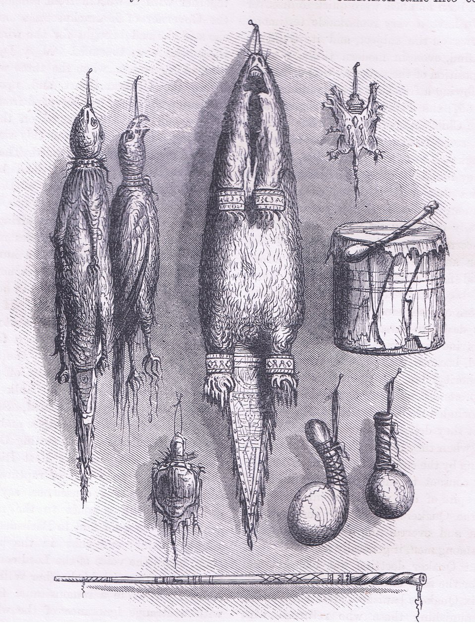 Hint ilaç çantası, gizemli düdük, savaşlar ve davul 1661, Cassell'in Amerika Birleşik Devletleri Tarihi pubından illüstrasyon. Petter & Galpin tarafından 1890 dolayları (lito) by American School