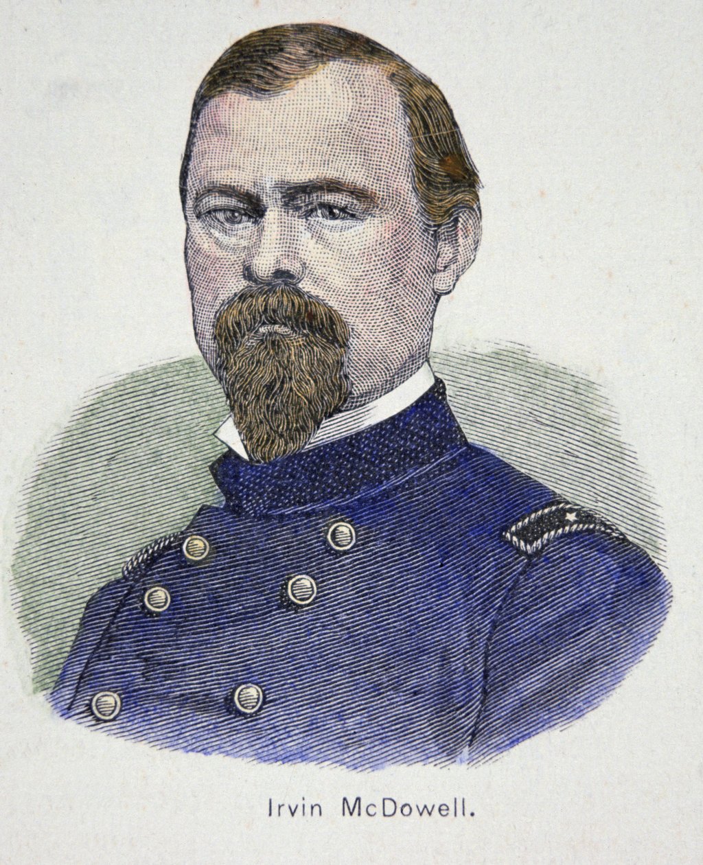 Irvin McDowell (1818-85) (renkli gravür) by American School