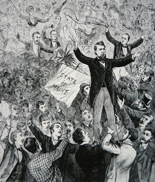James G. Blaine (1830-93) (gravür) by American School