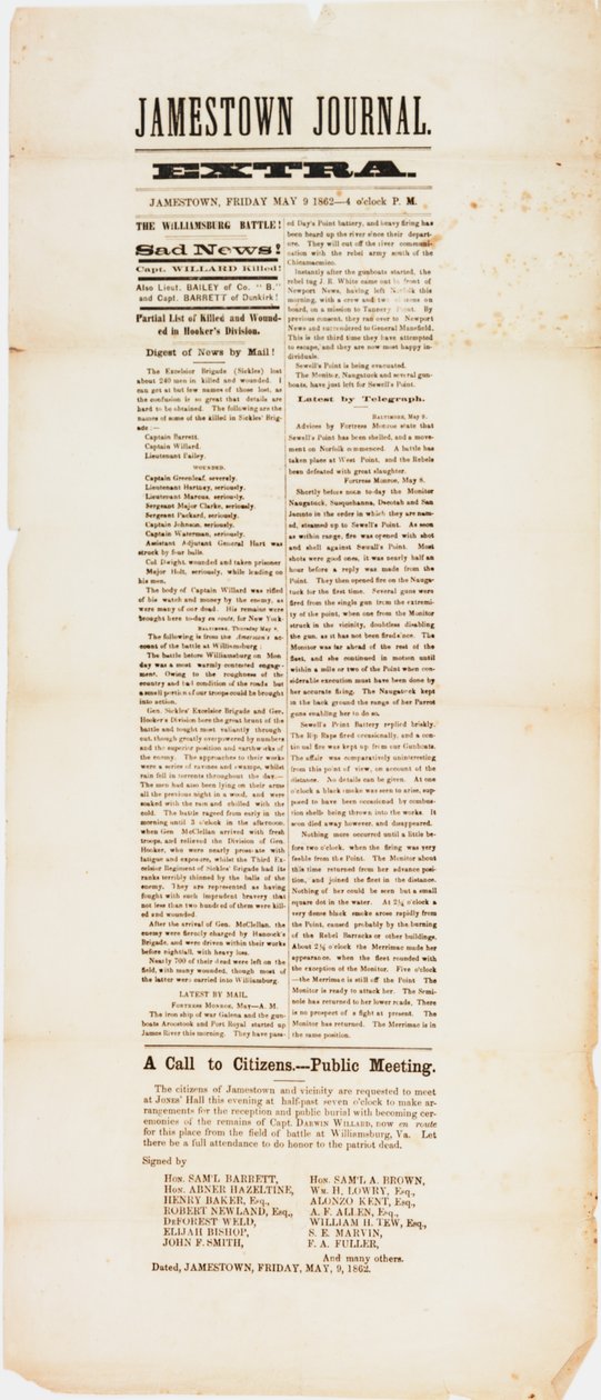 Jamestown dergisi ekstra, 9 Mayıs 1862 by American School