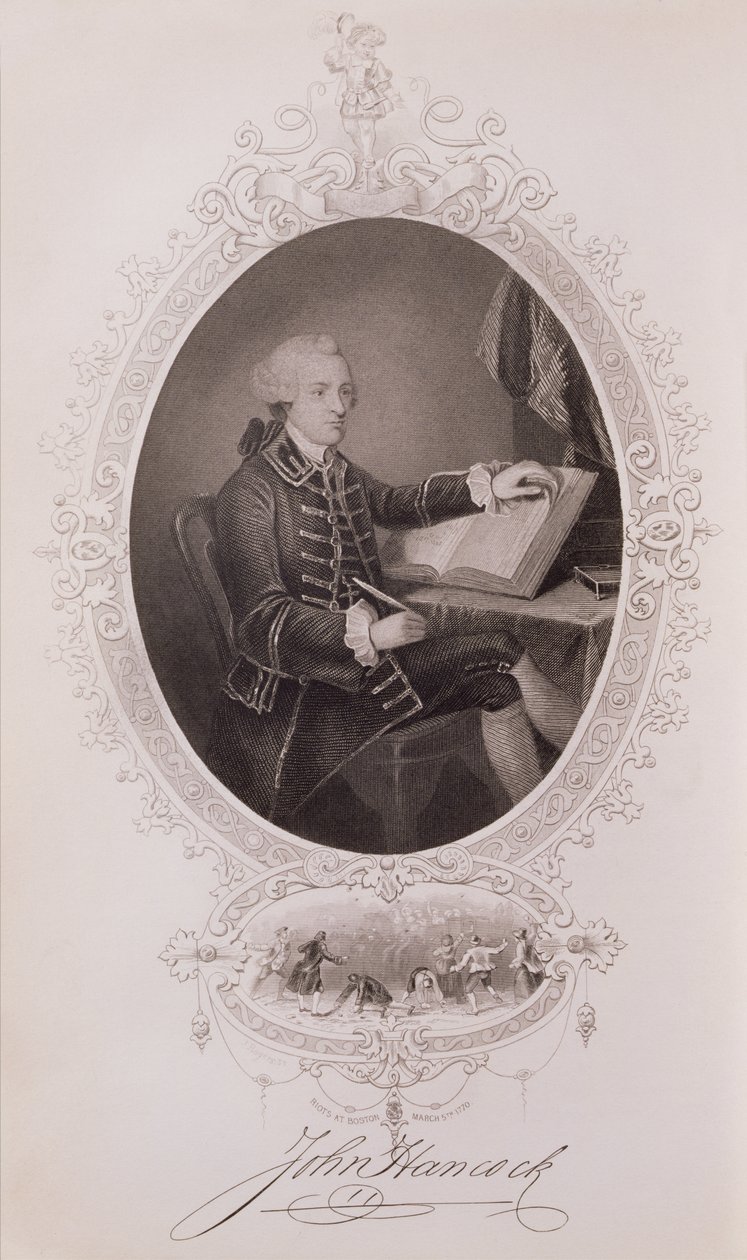 John Hancock (1737-93), The History of the United States, Vol. I, Charles Mackay tarafından, J. Rogers tarafından oyulmuş by American School