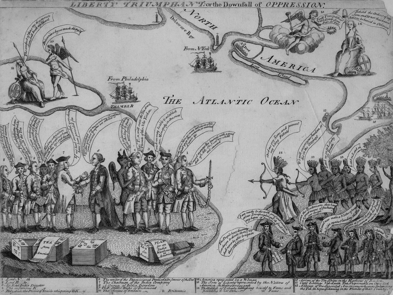 Özgürlük Muzaffer veya Baskının Çöküşü, 1773 by American School