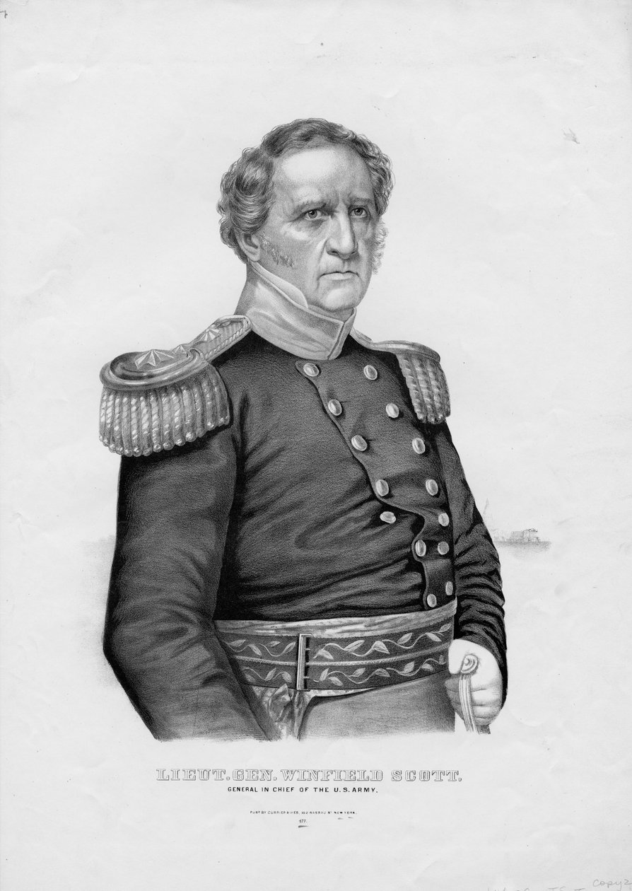 Teğmen. General Winfield Scott, ABD Ordusu Başkomutanı, pub. Currier & Ives tarafından, 1860 dolayları by American School