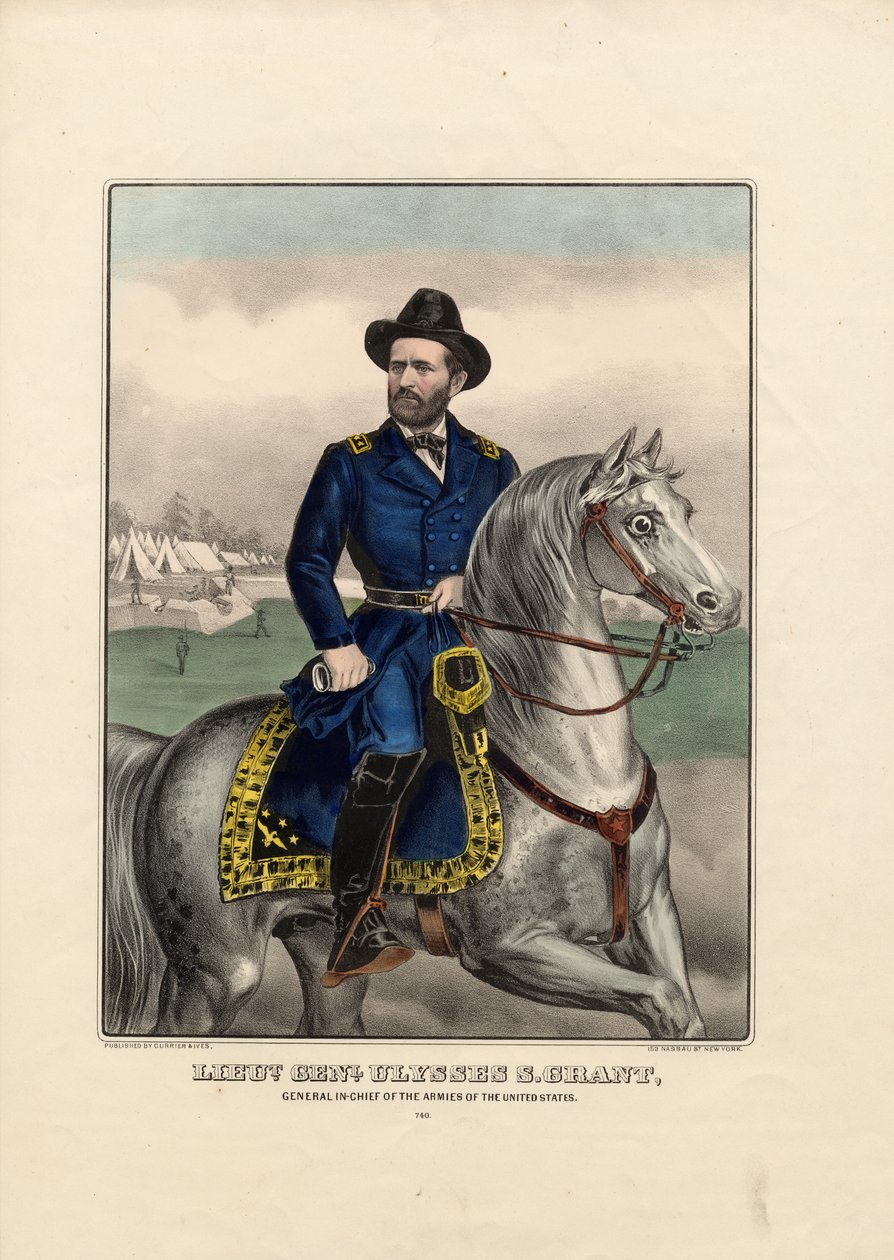 Teğmen. Genl. Ulysses S. Grant: Birleşik Devletler ordularının başkomutanı, pub. Currier & Ives, c.1866-70 by American School
