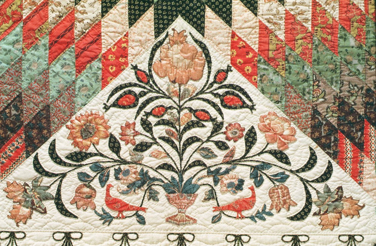 Lone Star desenli yorgan, c.1850 (pamuk) (ayrıca bkz. 51714) by American School