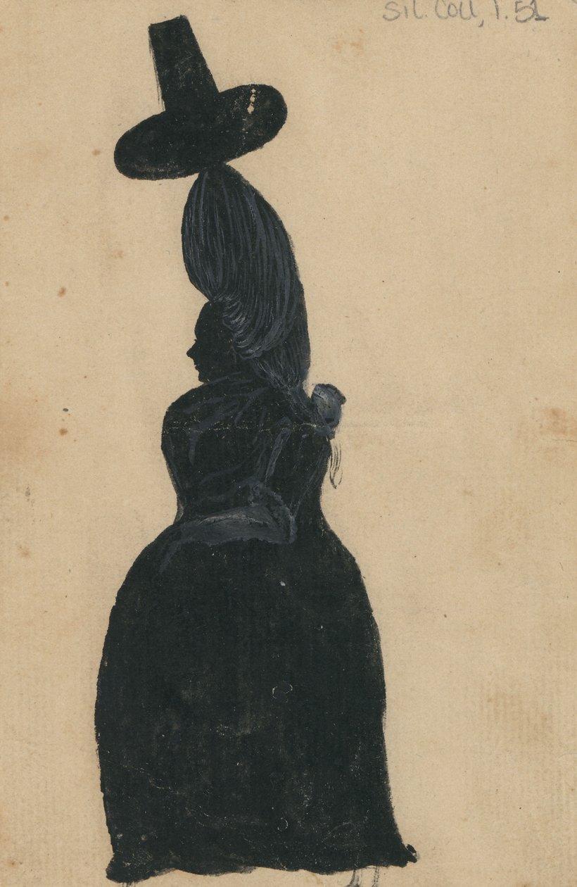 Lucy Knox, c.1790 (kart üzerinde çin beyazı olan mürekkep) by American School