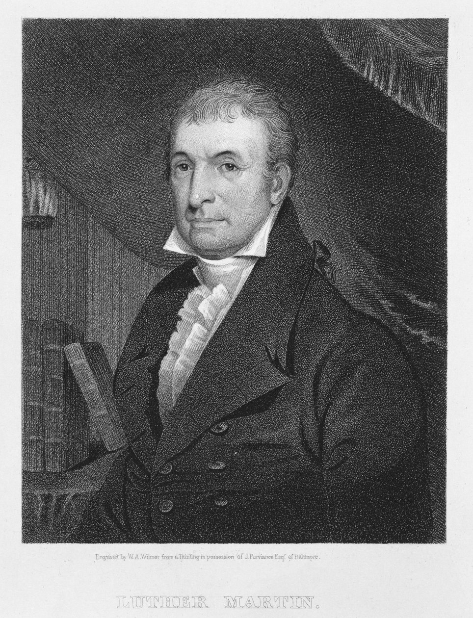William A. Wilmer tarafından oyulmuş Luther Martin (c.1820-55) by American School
