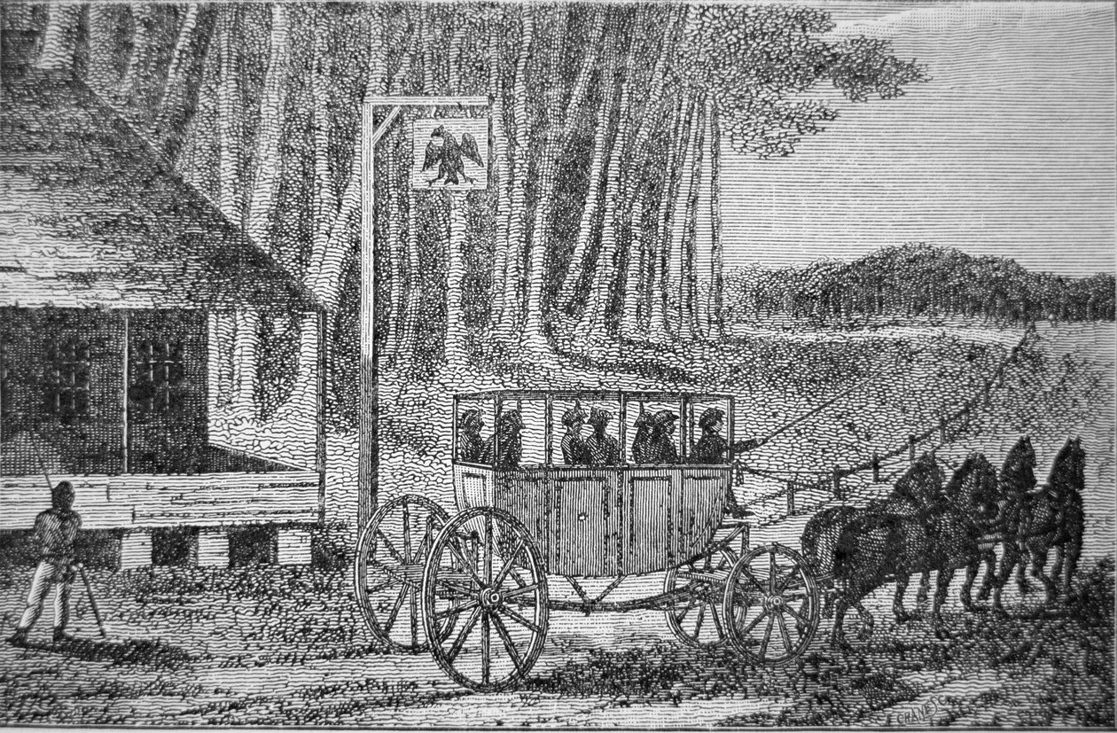Posta Arabası, Isaac Weld (1774-1856) 1795 (gravür) tarafından 