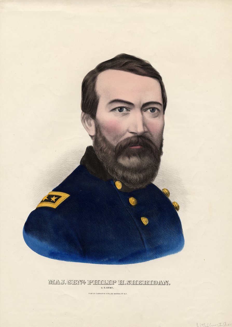 Binbaşı Gen. Philip H. Sheridan, ABD Ordusu, pub. Currier & Ives, c.1862-65 by American School