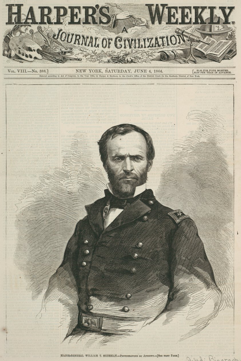 Tümgeneral William T. Sherman, Harpers Weekly