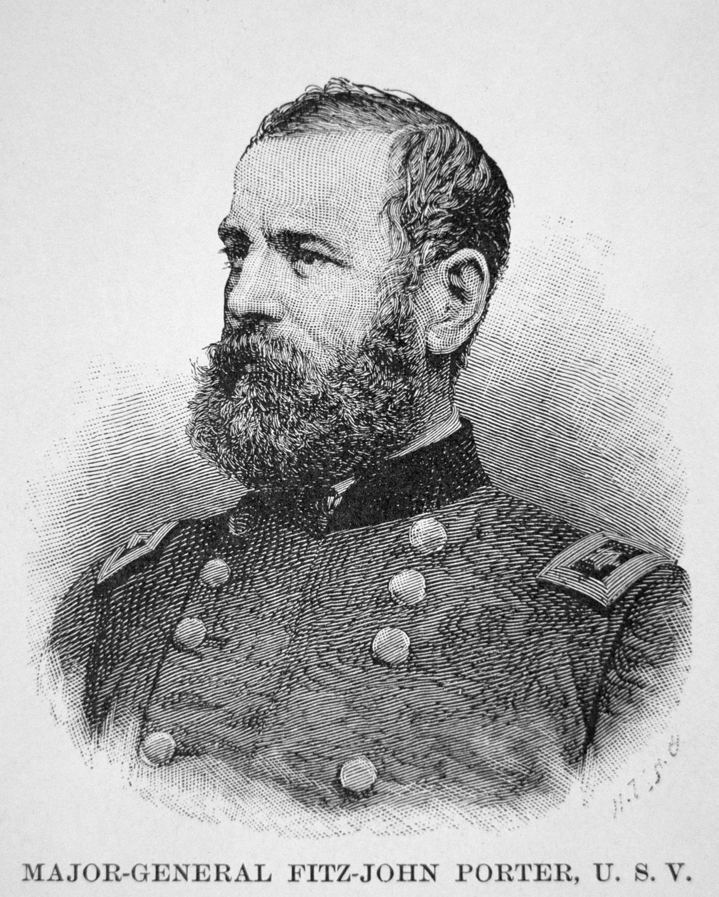 Tümgeneral Fitz John Porter (1822-1901) (gravür) by American School