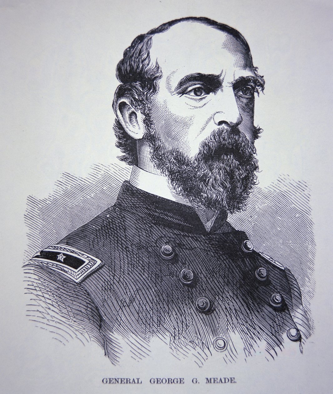 Tümgeneral George Meade (1815-72) (gravür) by American School
