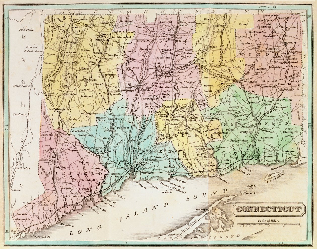 Connecticut Haritası, John Warner Barber