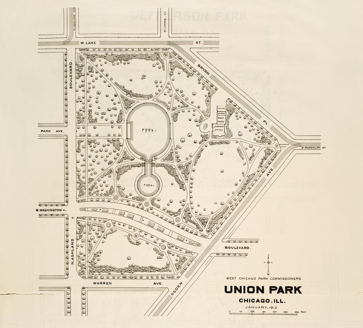 Union Park, Chicago, Illinois Haritası by American School
