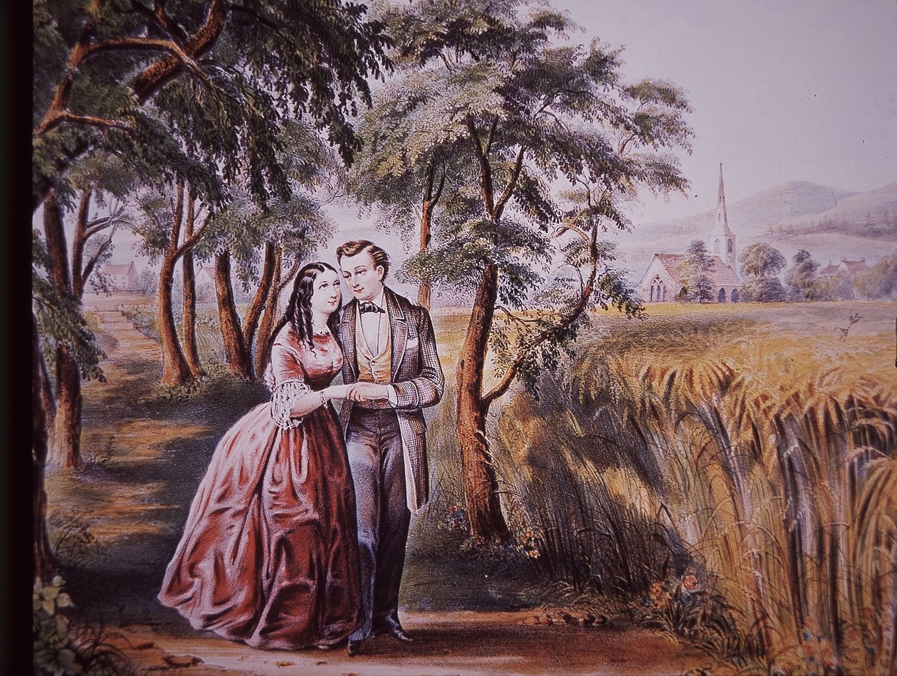 Evlilik teklifi, 19. yüzyılın başı (renkli taş) by American School
