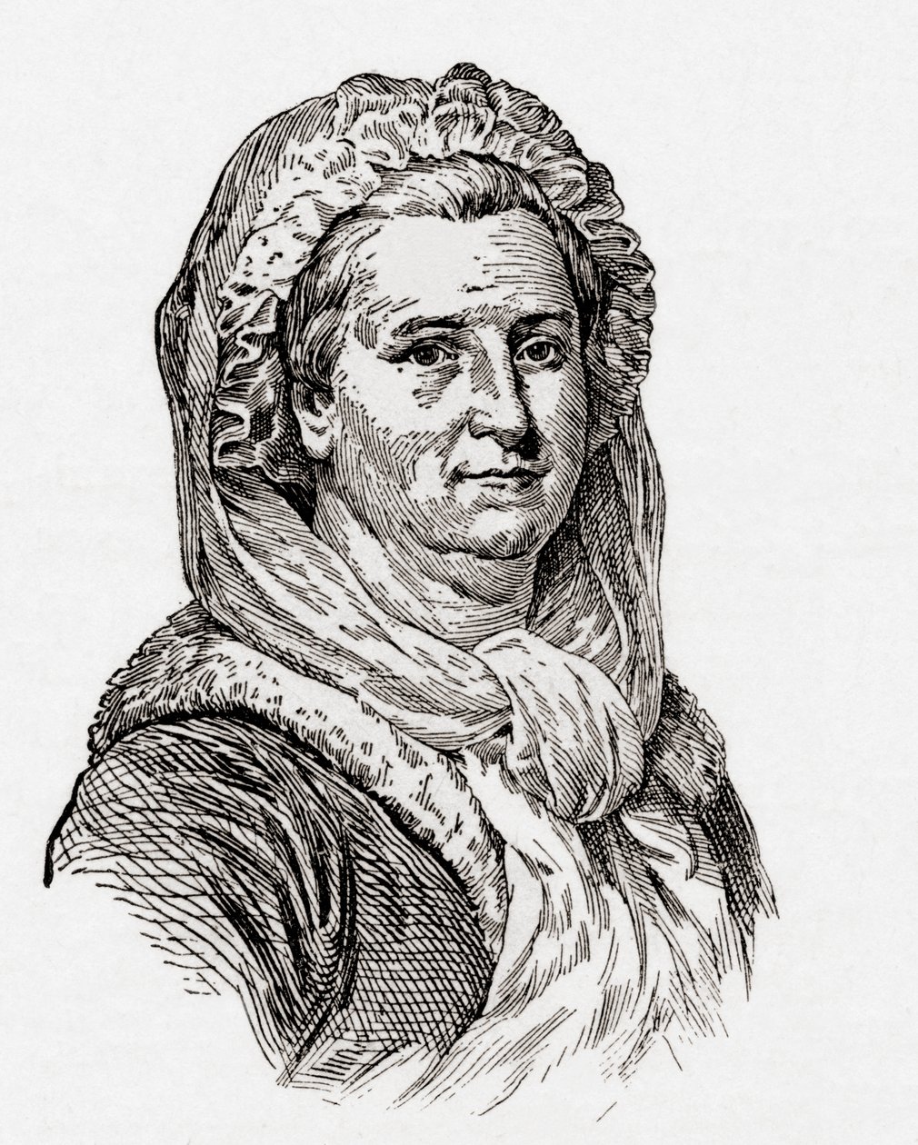 Martha Washington, 'Ülkemizin Tarihi'nden, 1905'te yayınlandı (ahşap gravür) by American School